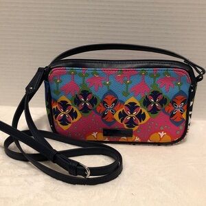 Vera Bradley Vibrant Multicolor Floral Crossbody Bag in Pebbled Faux Leather